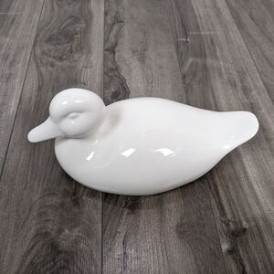 Vintage Ikea White Porcelain Duck Figurine 10 x 5 x 5